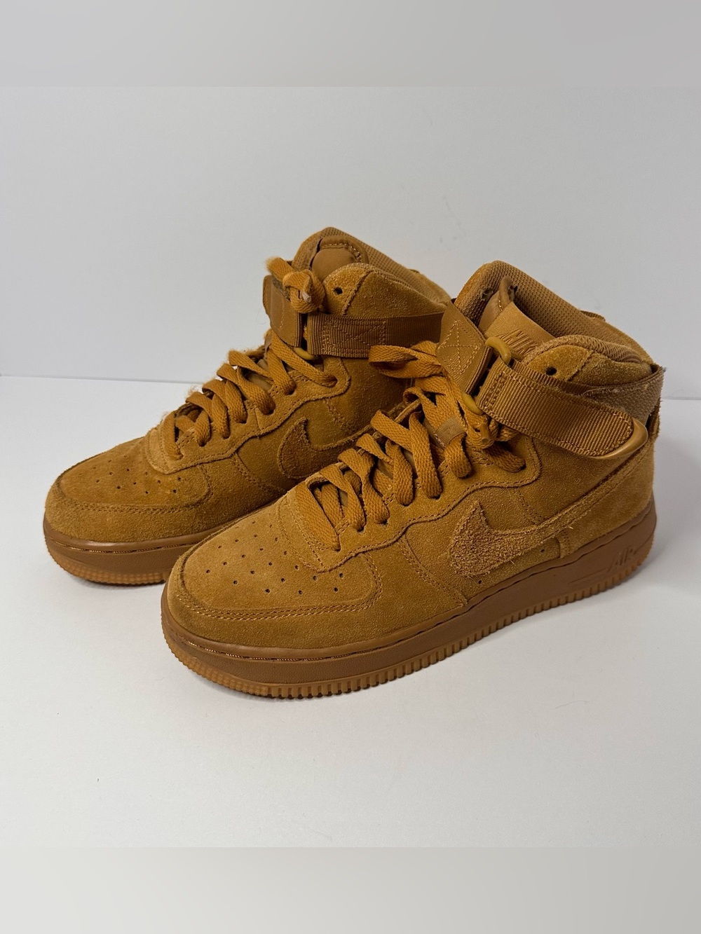 Nike Air Force 1 One High GS (6Y) Wheat Flax Brown Suede